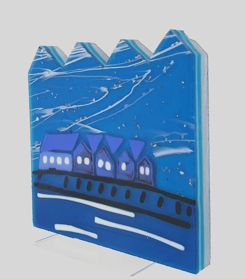 Busselton Jetty - Blue Glass Block Display Item -Scroll for details