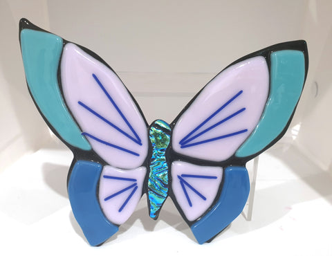 Butterfly in blues and mauve  19cms x 15cms