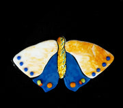 Butterfly Blue and streaky white with gold dichroic body