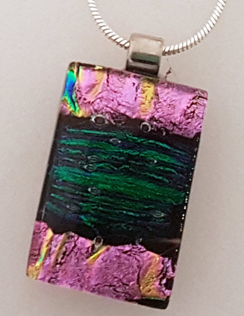 rectangular pink and green dichroic flashes gold