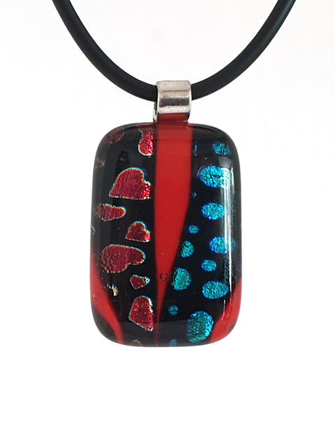 Dichroic Jewellery Hearts Pendant - Scroll for details