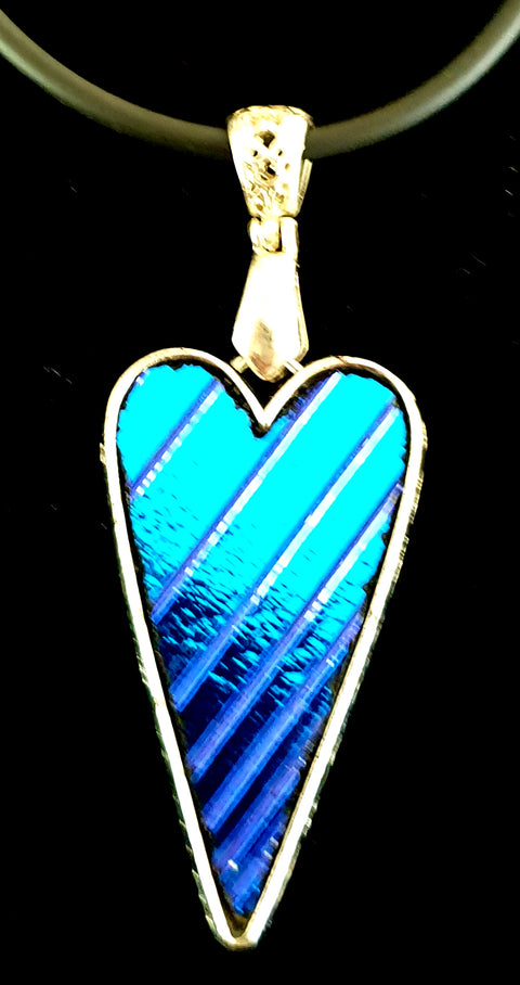 Elongated Heart Pendant in brilliant blue