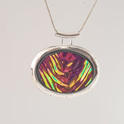 Silver Plated Oval Pendant 2051